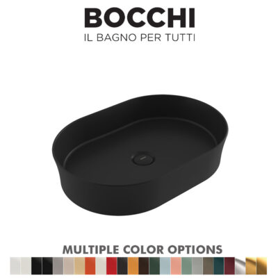 BOCCHI 1521-004-0125 Sottile Slim Line Ceramic Basin (Matt Black)