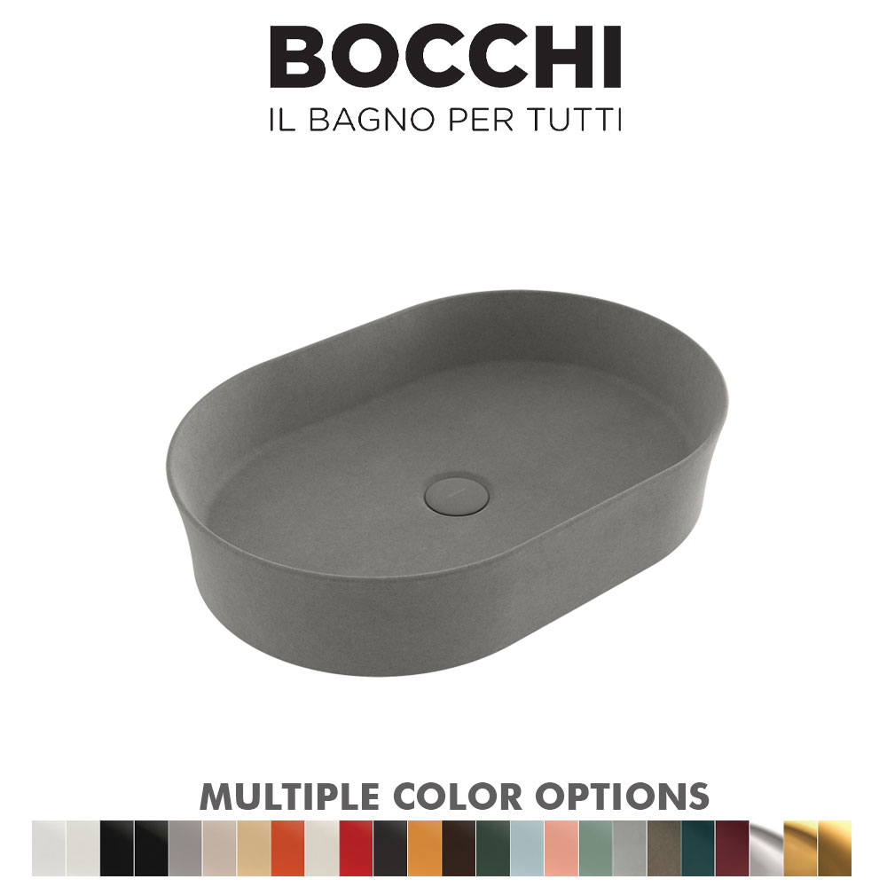 BOCCHI 1521-069-0126 Sottile Slim Line Ceramic Basin (Matt Concrete)
