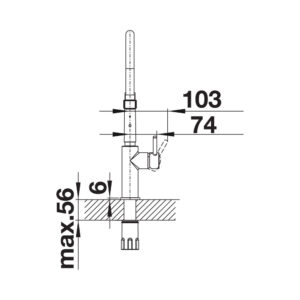Blanco-CATRIS-S-Flexo-with-Flexible-Hose-Specification-Drawing-1