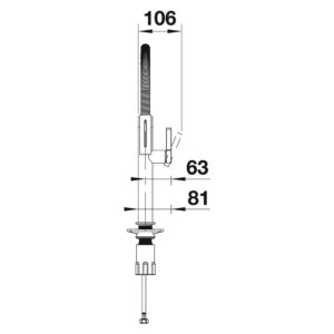 Blanco-Culina-S-II-Mini-Sink-Mixer-with-Flexible-Hose-Spec-Drawing-1