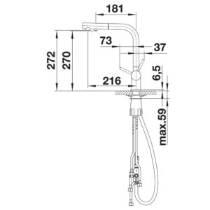 Blanco-FONTAS-S-II-Filter-Sink-Mixer-Spec-Drawing-