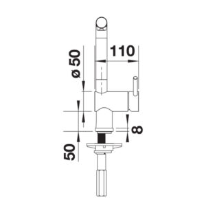Blanco-LINUS-S-Pull-Out-Sink-Mixer-Product-Specification-Drawing